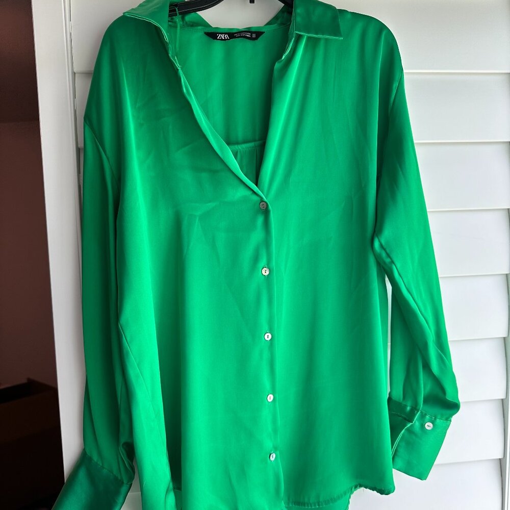 Zara silk button down